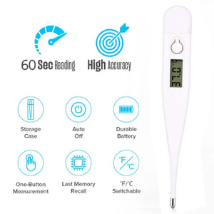 Thermomètre numérique 1-2P pour la fièvre, corps basal, aisselles ou rectales, écran LCD électronique, mesure de haute précision, chaleur intelligente MKZT