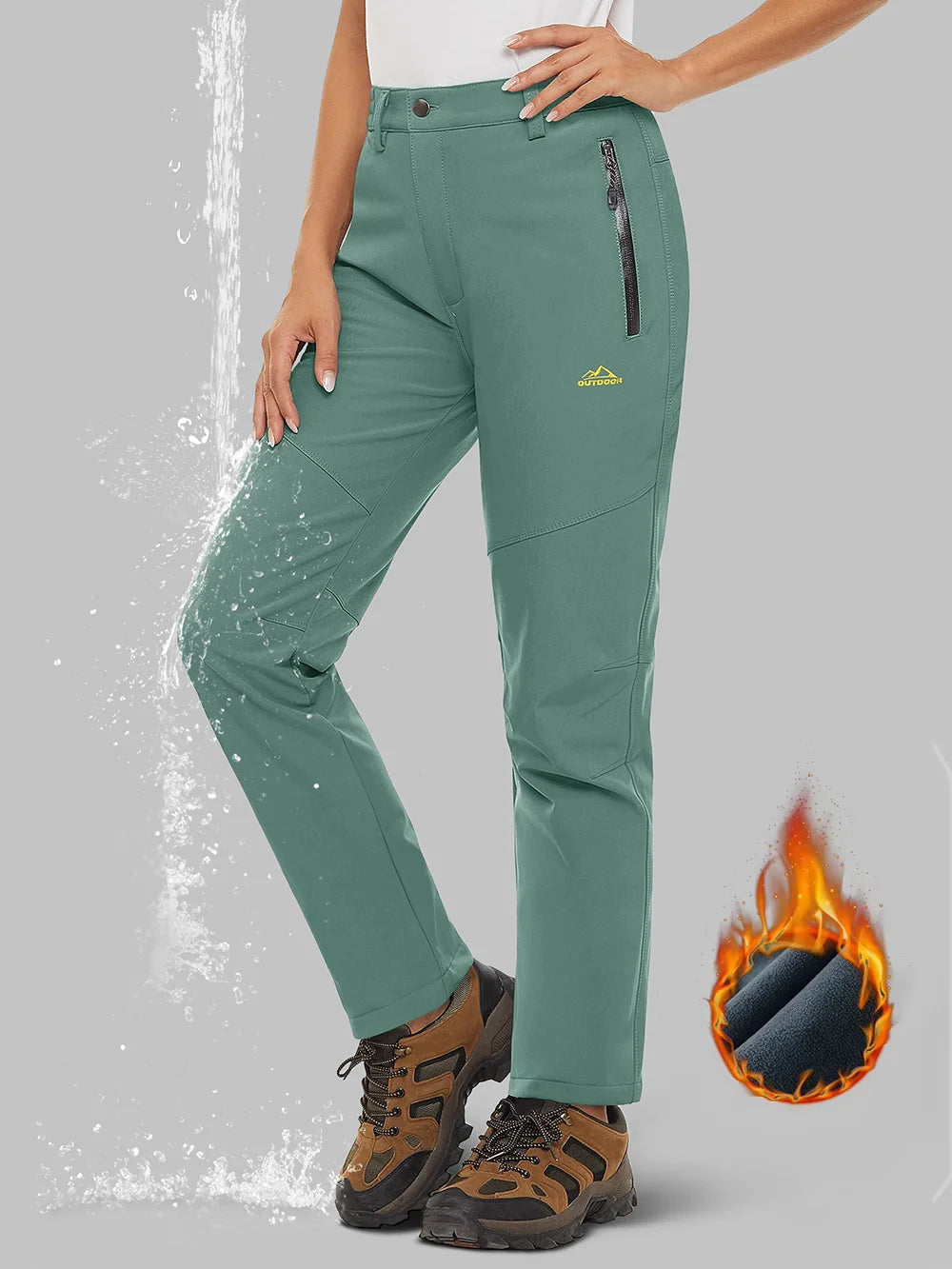 Pantalon de randonnée / alpnisime avec doublure polaire pour femme "TACVASEN - PT715"