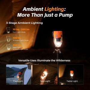 FLEXTAIL MAX PUMP 3 - Pompe à air électrique, pompe de camping portable avec lumière ambiante à 3 niveaux pour lit pneumatique, matelas de couchage, sac sous vide Planète Rando