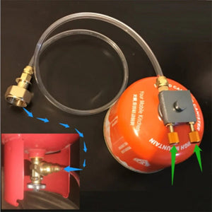 Adaptateur de recharge pour réchaud à gaz de camping standard européen avec valve de remplissage et de vidange "YZ Camping - Adaptator Gas Stove" - Planète Rando