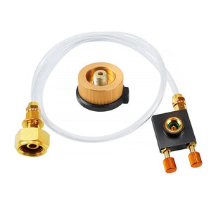 Adaptateur de recharge pour réchaud à gaz de camping standard européen avec valve de remplissage et de vidange "YZ Camping - Adaptator Gas Stove" - Planète Rando