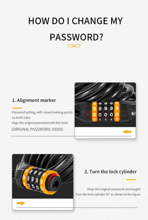 Antivol à câble en acier pour vélo VTT, vélo de route avec mot de passe "WEST BIKING - YP0705061 - 062" - Planète Rando