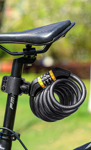 Antivol à câble en acier pour vélo VTT, vélo de route avec mot de passe "WEST BIKING - YP0705061 - 062" - Planète Rando