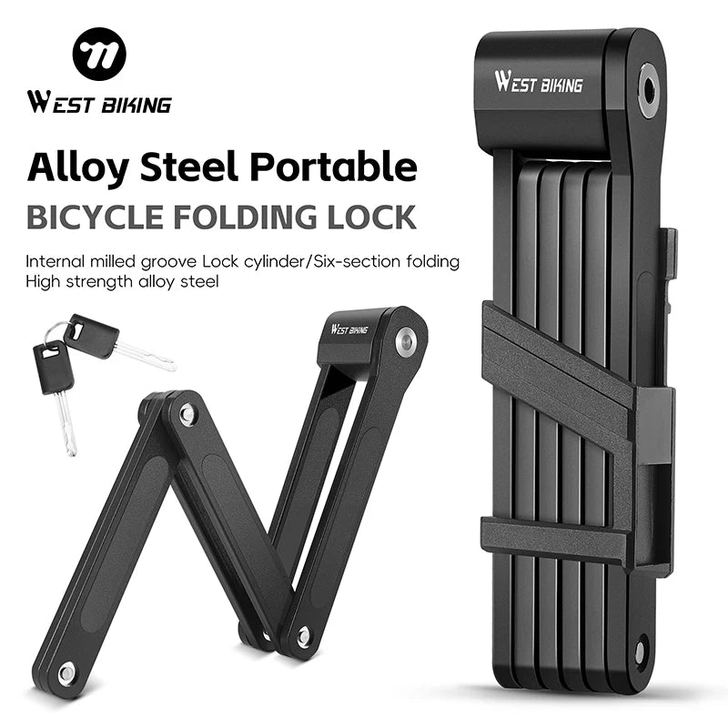 Antivol pliable de 87 cm en acier allié haute sécurité pour VTT, vélo de route, vélo électrique "WEST BIKING - PFL002" - Planète Rando