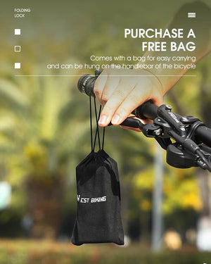 Antivol pliable pour vélo, VTT, route et gravel "WEST BIKING - YP0705071" - Planète Rando