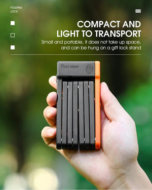 Antivol pliable pour vélo, VTT, route et gravel "WEST BIKING - YP0705071" - Planète Rando