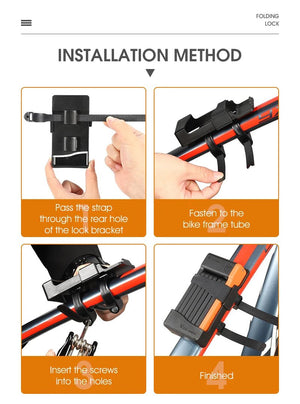 Antivol pliable pour vélo, VTT, route et gravel "WEST BIKING - YP0705071" - Planète Rando