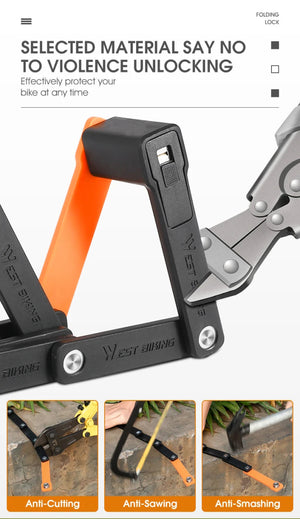 Antivol pliable pour vélo, VTT, route et gravel "WEST BIKING - YP0705071" - Planète Rando