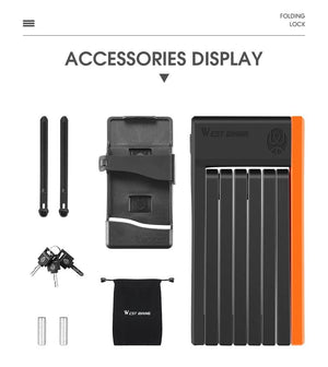 Antivol pliable pour vélo, VTT, route et gravel "WEST BIKING - YP0705071" - Planète Rando