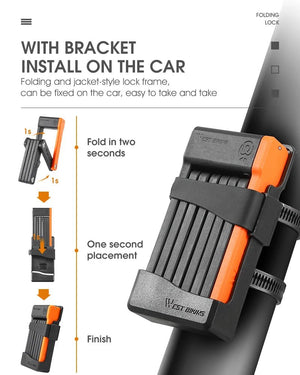 Antivol pliable pour vélo, VTT, route et gravel "WEST BIKING - YP0705071" - Planète Rando