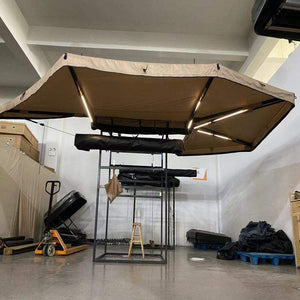 Auvent 270° pour voiture, SUV, 4x4 ou van en tissu oxford 600D résistant & imperméable anti - UV “Planète Rando – Aurora 270” - Planète Rando