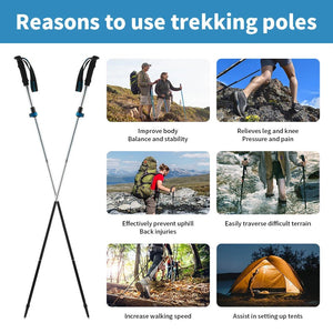 Bâton de randonnée ultraléger et pliable en alliage d'aluminium 275g "Naturehike - ST09 Walking Sticks" - Planète Rando