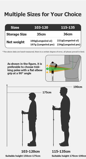 Bâton de trekking télescopique pliable & ultralight en fibre de carbone avec technologie 3K carbon fiber 189g l'unité "Naturehike - UL/PRO Carbon series" - Planète Rando