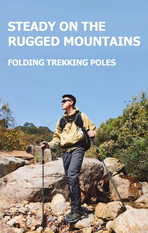 Bâton de trekking télescopique pliable & ultralight en fibre de carbone avec technologie 3K carbon fiber 189g l'unité "Naturehike - UL/PRO Carbon series" - Planète Rando