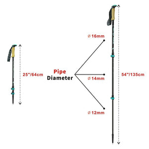 Bâtons de randonnée pliable en fibre de carbone 400g "Hitorhike - Ultimate carbon" - Planète Rando