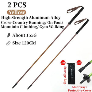 Bâtons de trail / randonnée pliables à verrouillage rapide "Map Brother - M3031" - Planète Rando