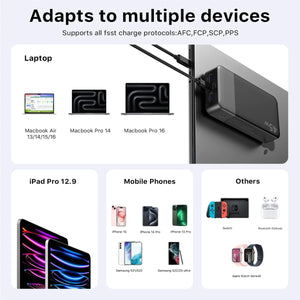 Batterie externe de 20 000 mAh, charge rapide 45 W avec affichage LED "NOBIS - N4520" - Planète Rando