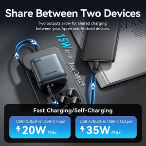 Batterie externe / powerbank 10 000 mAh à charge rapide PD35 W "Vention - Dash series" - Planète Rando