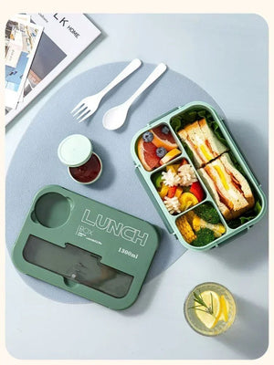 Boîte à déjeuner / boîte à Bento portable 1300ML avec fourchette et cuillère "Wonderful Life - Lunch Box" - Planète Rando