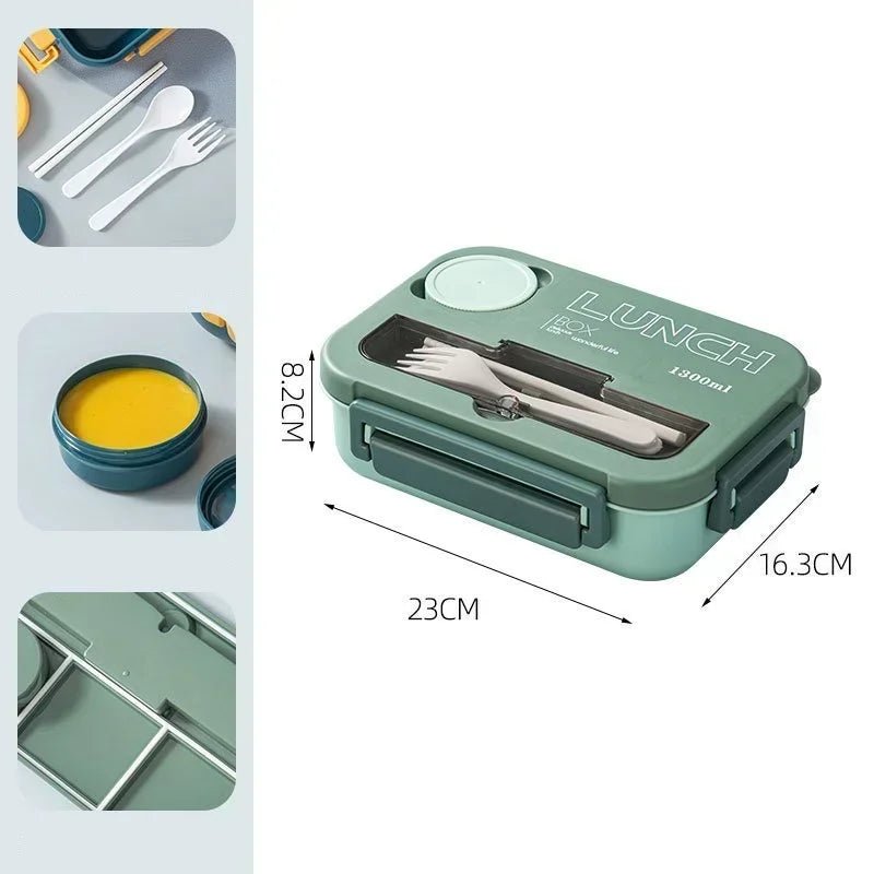 Boîte à déjeuner / boîte à Bento portable 1300ML avec fourchette et cuillère "Wonderful Life - Lunch Box" - Planète Rando