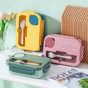 Boîte à déjeuner / boîte à Bento portable 1300ML avec fourchette et cuillère "Wonderful Life - Lunch Box" - Planète Rando