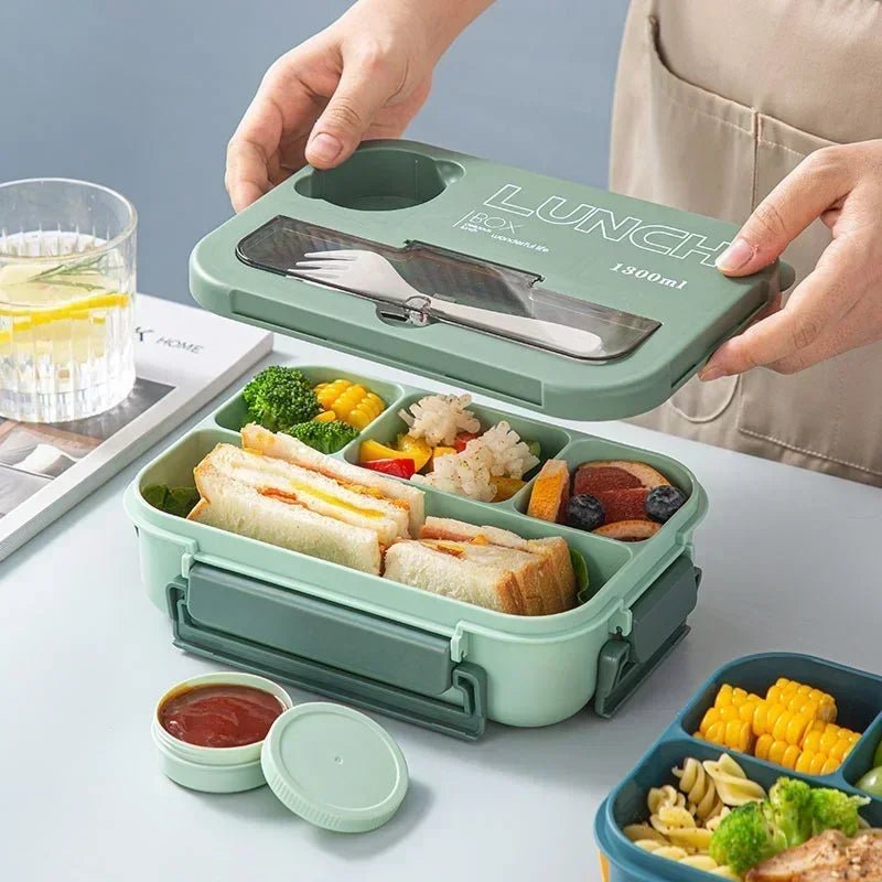 Boîte à déjeuner / boîte à Bento portable 1300ML avec fourchette et cuillère "Wonderful Life - Lunch Box" - Planète Rando