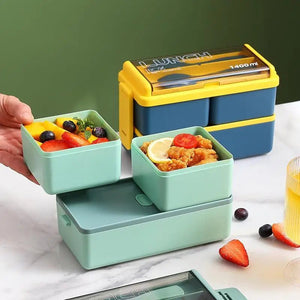 Boîte à déjeuner / boîte à Bento portable avec fourchette et cuillère "Wonderful Life - Lunch Box FF - 10" - Planète Rando