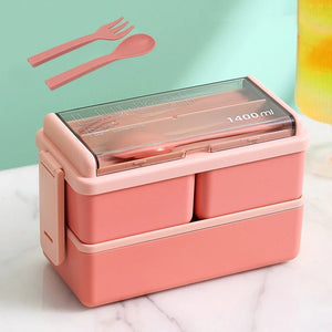 Boîte à déjeuner / boîte à Bento portable avec fourchette et cuillère "Wonderful Life - Lunch Box FF - 10" - Planète Rando