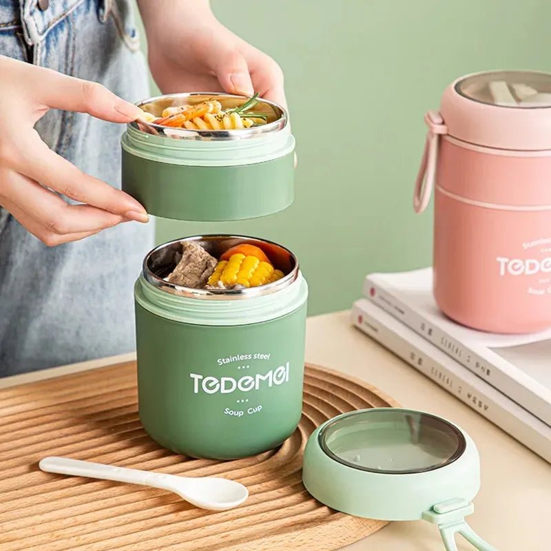 Boîte à lunch en acier inoxydable avec cuillère 710ml "Tedemei - Soup Cup" - Planète Rando