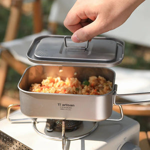 Boîte à repas / lunch en titane, résistante et légère 800ML / 1200ML à partir de 175g "Tiartisan - Ta5508" - Planète Rando