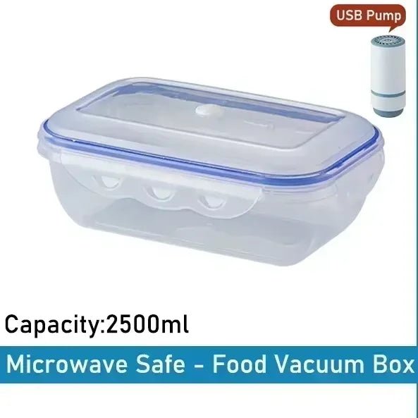 Boîte de conservation sous vide transparente pour aliments compatible micro - ondes "FISHWAVES - Vaccum Fresh Box" - Planète Rando