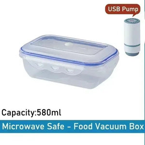 Boîte de conservation sous vide transparente pour aliments compatible micro - ondes "FISHWAVES - Vaccum Fresh Box" - Planète Rando