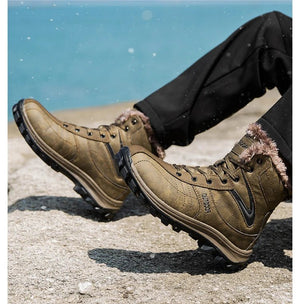 Bottes d'hiver high - top avec doublure polaire imperméables et antidérapantes pour homme "Mixidelai - Moutain boots series" - Planète Rando