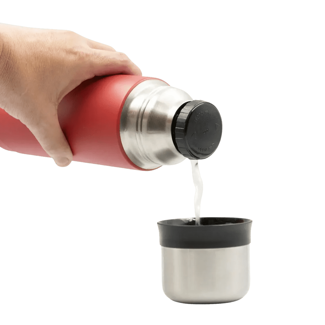 Bouteille isotherme en acier inoxydable à double paroi avec tasse "Laken - Thermos cup 18" - Planète Rando