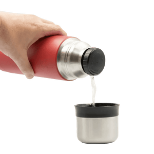 Bouteille isotherme en acier inoxydable à double paroi avec tasse "Laken - Thermos cup 18" - Planète Rando