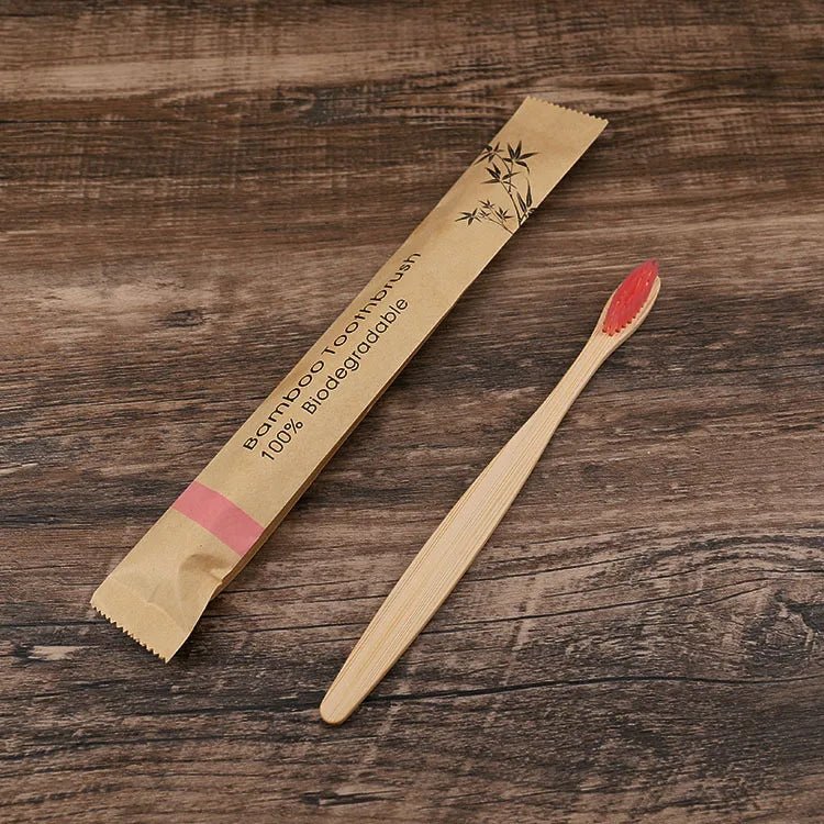Brosses à dents en bambou à poils souples avec manche en bois 100 % biodégradable "Bamboo Toothbrush" - Planète Rando