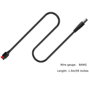 Câble de connexion vers connecteur Anderson mâle 6A max 18AWG 1,5 m pour connecter une centrale électrique et un panneau solaire "FF Flashfish - DC5521" - Planète Rando