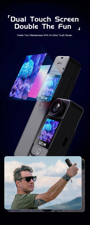 Caméra d'action de poche, batterie longue durée, stabilisation gyroscopique 6 axes, Wi - Fi 5G 4K/30FPS "SJCAM - C300" - Planète Rando