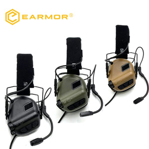 Casque anti - bruit tactique avec adaptateur pour rail ARC et adaptateur PTT Kenwood "EARMOR - M32 MOD4/SE' - Planète Rando