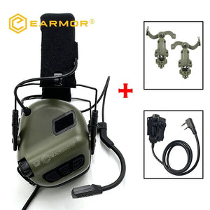 Casque anti - bruit tactique avec adaptateur pour rail ARC et adaptateur PTT Kenwood "EARMOR - M32 MOD4/SE' - Planète Rando
