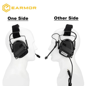 Casque anti - bruit tactique avec adaptateur pour rail ARC et adaptateur PTT Kenwood "EARMOR - M32 MOD4/SE' - Planète Rando