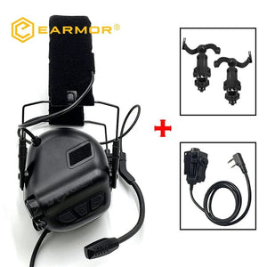 Casque anti - bruit tactique avec adaptateur pour rail ARC et adaptateur PTT Kenwood "EARMOR - M32 MOD4/SE' - Planète Rando