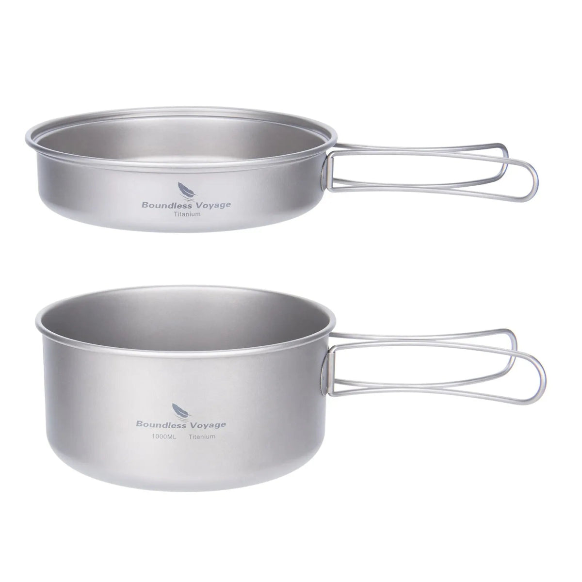 Casseroles en titane / ustensiles de cuisine pour le bivouac et le camping 1500ml / 1700ml "Boundless Voyage - Ti2042C / Ti2110C" - Planète Rando