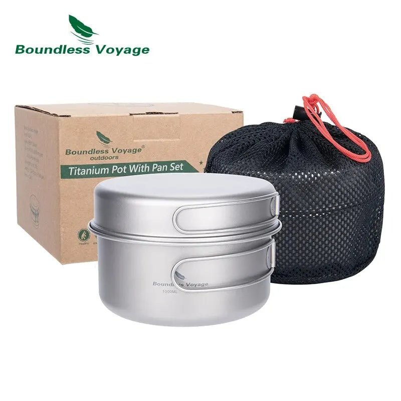 Casseroles en titane / ustensiles de cuisine pour le bivouac et le camping 1500ml / 1700ml "Boundless Voyage - Ti2042C / Ti2110C" - Planète Rando