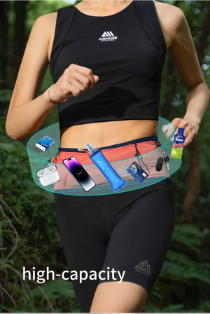 Ceinture de course d'hydratation pour le trail / running / marathon avec support pour téléphone portable "AONIJIE - W8101" - Planète Rando