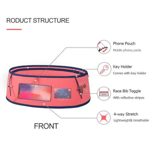 Ceinture de course d'hydratation pour le trail / running / marathon avec support pour téléphone portable "AONIJIE - W8101" - Planète Rando