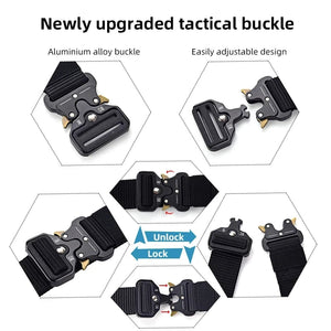 Ceinture tactique en métal et toile nylon pour homme - "Faramigo - B01" - Planète Rando