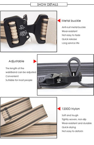 Ceinture tactique en nylon 1200D avec boucle à dégagement rapide "VATLTY - VB101" - Planète Rando