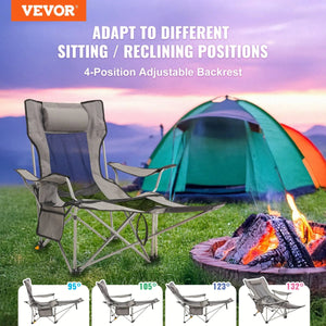 Chaise de camping inclinable & pliante portable robuste pour l'extérieur "VEVOR - Reclinning chair " - Planète Rando