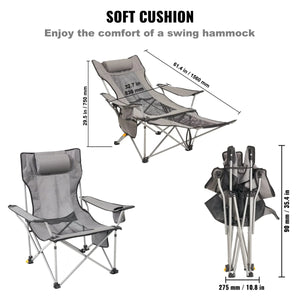 Chaise de camping inclinable & pliante portable robuste pour l'extérieur "VEVOR - Reclinning chair " - Planète Rando